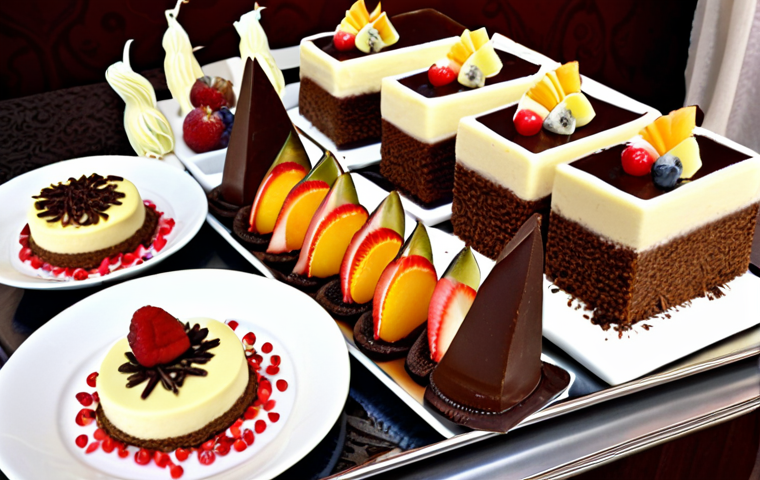 **Daqu Dessert Display**: Create an artistic arrangement of various Daqu desserts on a beautifully decorated table. Include layers of cream, fresh fruits, and chocolate shavings, showcasing the soft and layered texture of the dessert. The setting should be warm and inviting, perfect for a family gathering.